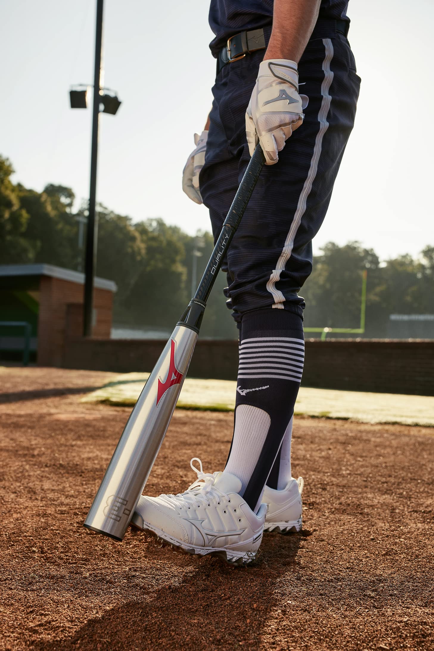 Mizuno B-303 Baseball Batting Gloves | Pair | Adult and Youth | Full Grain Leather Palm | AirMesh Inserts | QuikAdjust Wrist Tab - Image 3