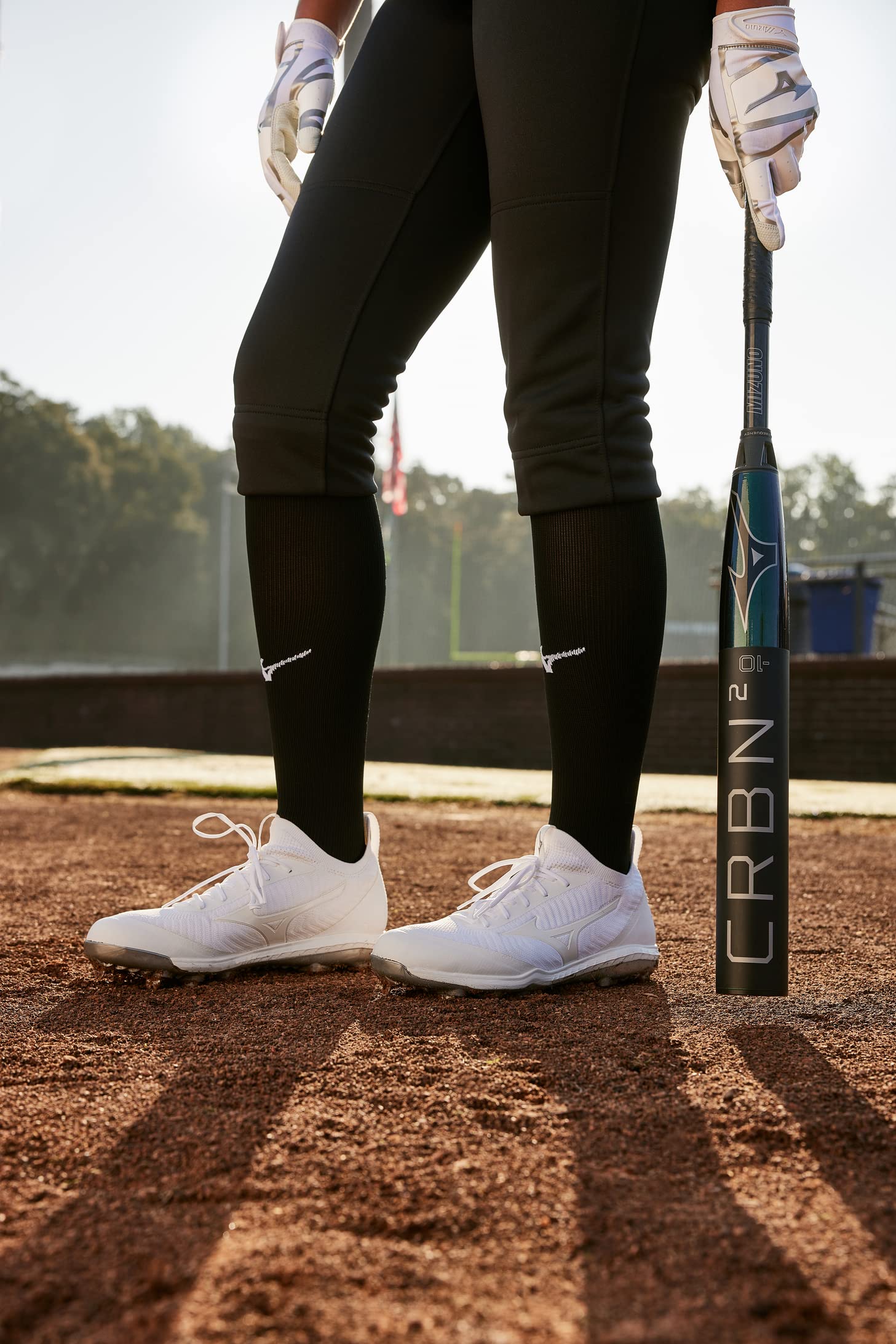 Mizuno F-257 Women's Softball Batting Gloves | Pair | Full Grain Leather Palm | AirMesh Inserts | QuikAdjust Wrist Tab - Image 4