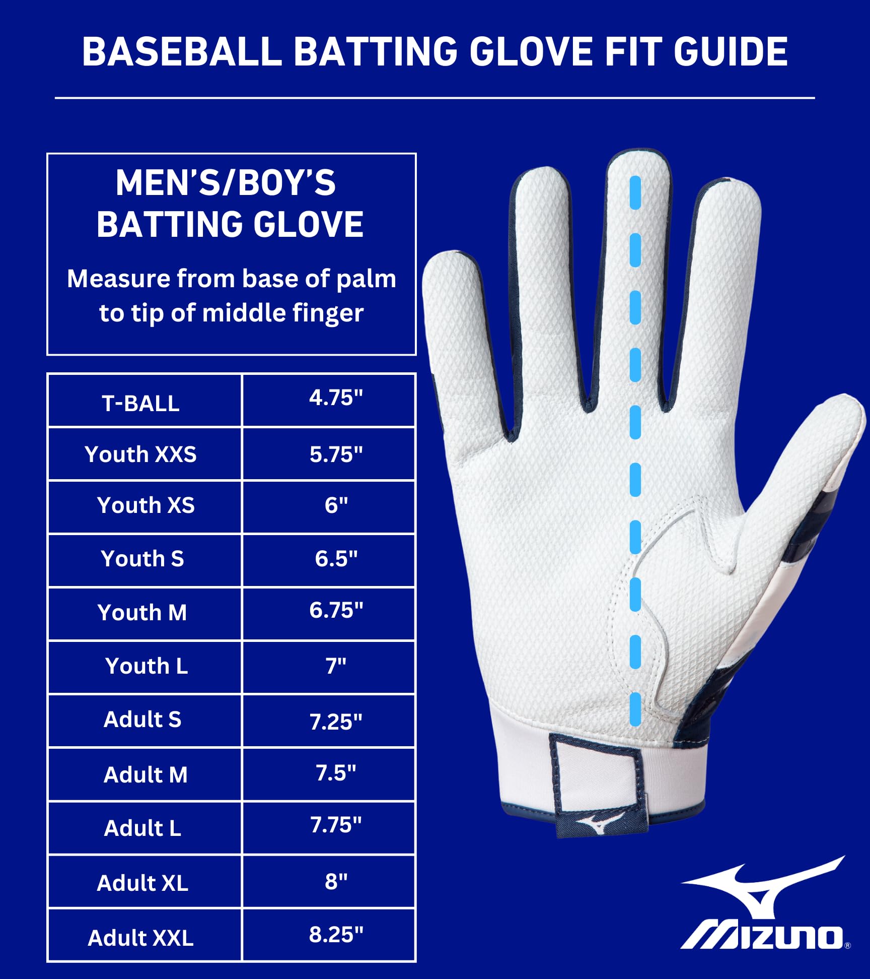 Mizuno B-303 Pro Adult Baseball Batting Gloves | Pair | Double Cabretta Leather Palm | AirMesh Inserts | QuikAdjust Wrist Tab - Image 3